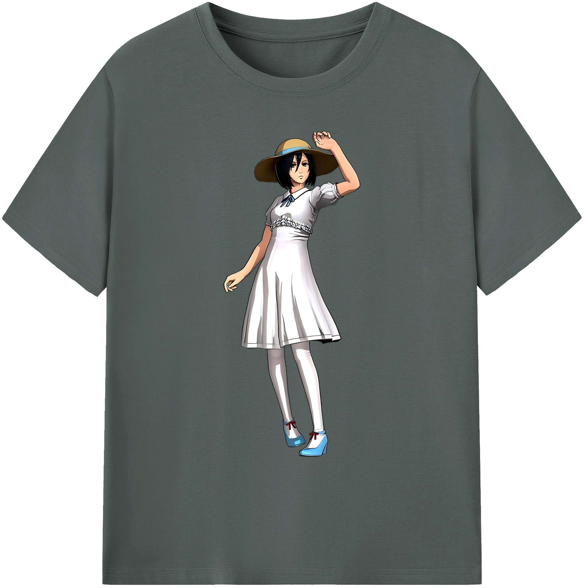 （画像用） 進撃の巨人 ミカサ·アッカーマン Attack on Titan Mikasa Ackerman 綿100％ メンズ半袖Tシャツ｜肌触りやわらか＆通気性